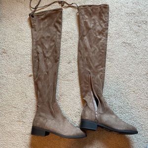 Thigh high brown boots